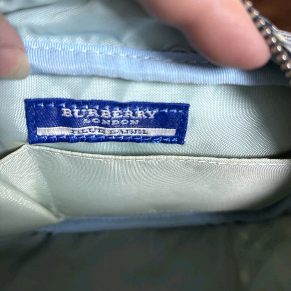 AUTHENTIC BURBERRY Plaid Crossbody Bag in Blue and Tan - Picture 2 of 8